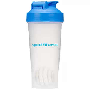 Shaker Con Mezclador 600ml Transparente - Azul Sportfitness